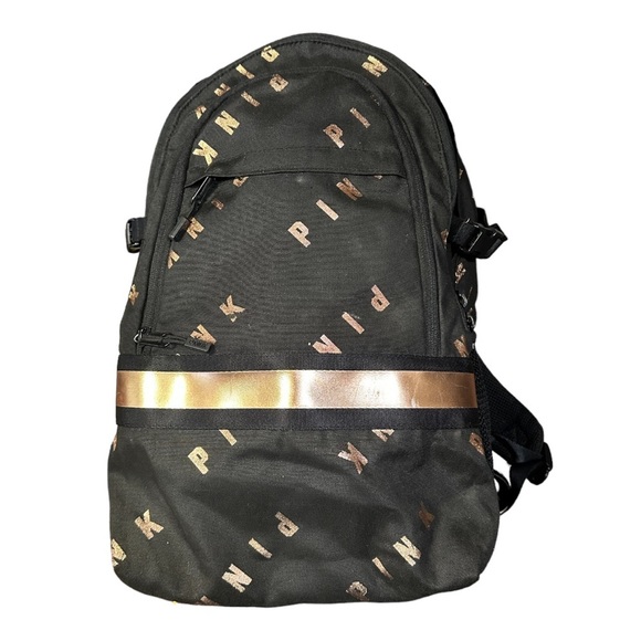 PINK Victoria's Secret Handbags - PINK Victoria’s Secret Backpack in Black & Rosegold